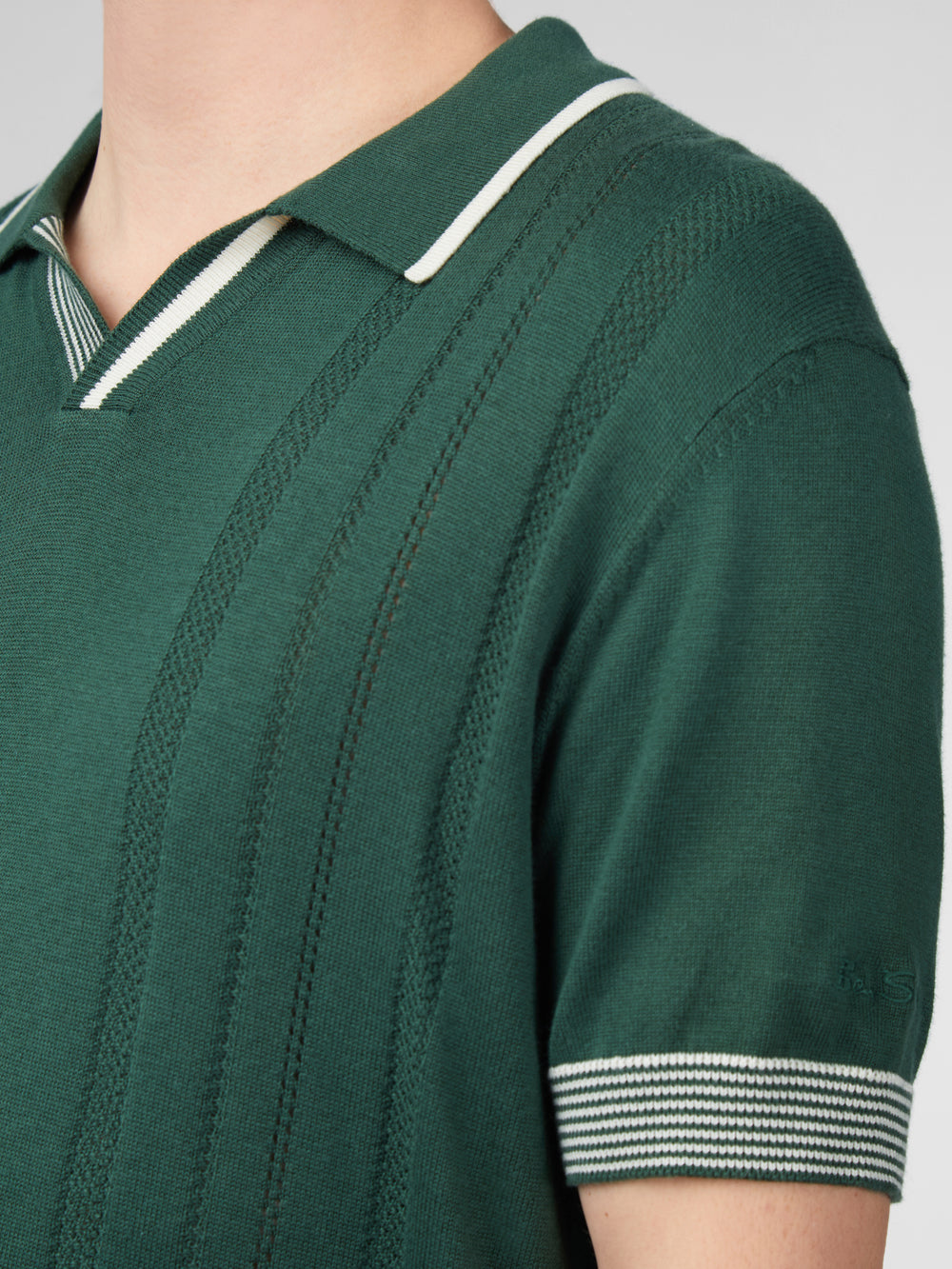 Knitwear Ben Sherman Signature Open Neck Polo Vert | OJO-53754699